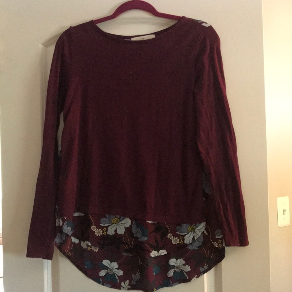 LOFT XS mixed media top